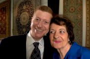 ###Rare Redhead: Jamal Fakhoury, 48, Ocala### Redheaded Dr. Jamal Fakhoury, 48, left, of Ocala, is a chiropractor by profession, poses with his mother Marian Fakhoury, of Ocala. American born, Dr. Fakhoury is originally from the Detroit, Michigan area, but spent part of life growing up in the Middle East. A Muslim by faith, has a heritage with links to Lebanon from his mother's family and Palestine on his father's side. Fakhoury has a younger brother Omar Fakhoury, of Ocala, with red hair, including his father, both grandfathers, a grandmother and even a daughter with a signs of auburn red hair. Fakhoury is surrounded by Persian rugs at the Cyrus Rug Gallery, in Ocala, Saturday afternoon, April 9, 2005, Ocala, FL, USA. (Jannet Walsh/Star-Banner)2005