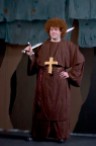 ###Rare Redhead: Peter Prevete, 19, Ocala### Redheaded Peter Prevete, 19, of Ocala, prepares for the role of "Friar Tuck" for "Robin Hood" at the CFCC theatre. He has aproxatimely 2.5 to 3 inch curly hair, but recently had his hair cut for his theatrical role, Wednesday afternoon, April 14, 2005, Ocala, FL, USA. (Jannet Walsh/Star-Banner)2005